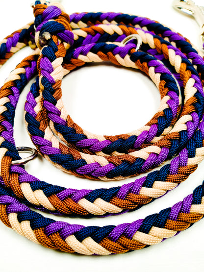 Pre Made: adjustable Herringbone Lead, Tan, Chocolate Brown, Purple, Midnight Blue, 1.35m